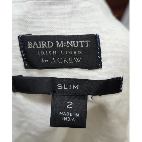 BAIRD McNUTT IRISH LINEN for J.CREW Wren Slim Shirt Size 2 - Picture 8 of 13